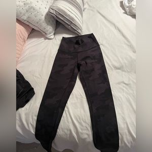 lululemon align high rise pant 28”, color is heritage 365 camo deep coal multi.